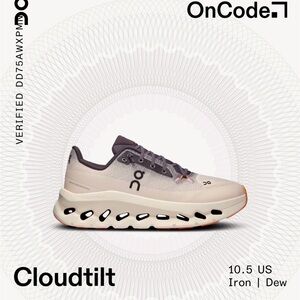 On Cloudﬂt Cloudtilt Women's Athletic Shoe — Iron/Dew 10.5